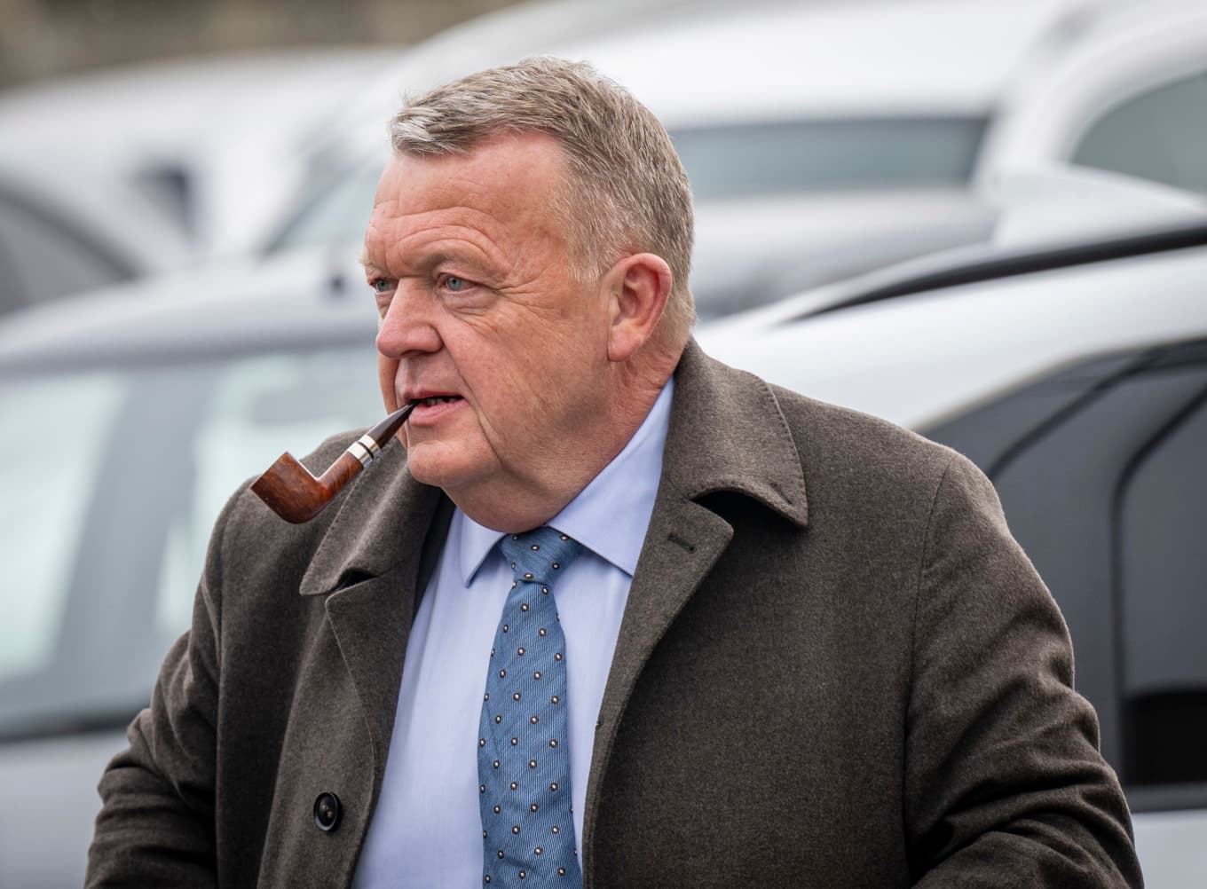 Lars Løkke Rasmussen, partiledare Moderaterne, på valdagen. Foto: Johan Nilsson/TT