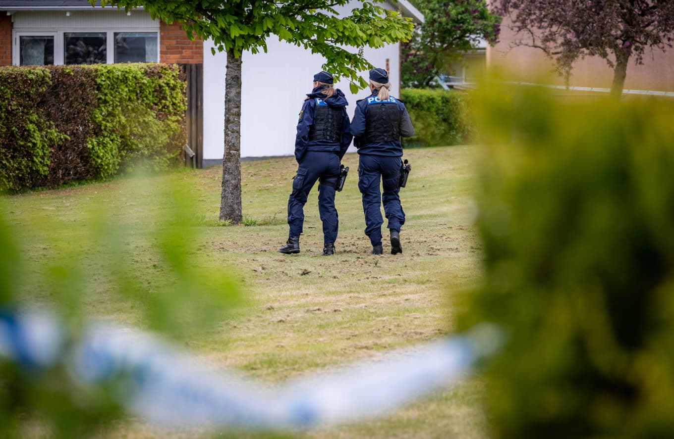 Polis vid brottsplatsen. Arkivbild. Foto: Johan Nilsson/TT