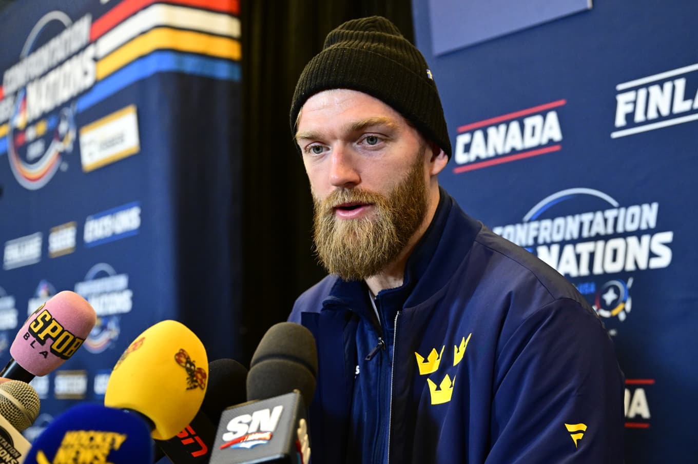 Mattias Ekholm under Four Nations i fjol. Foto: Jonas Ekströmer/TT