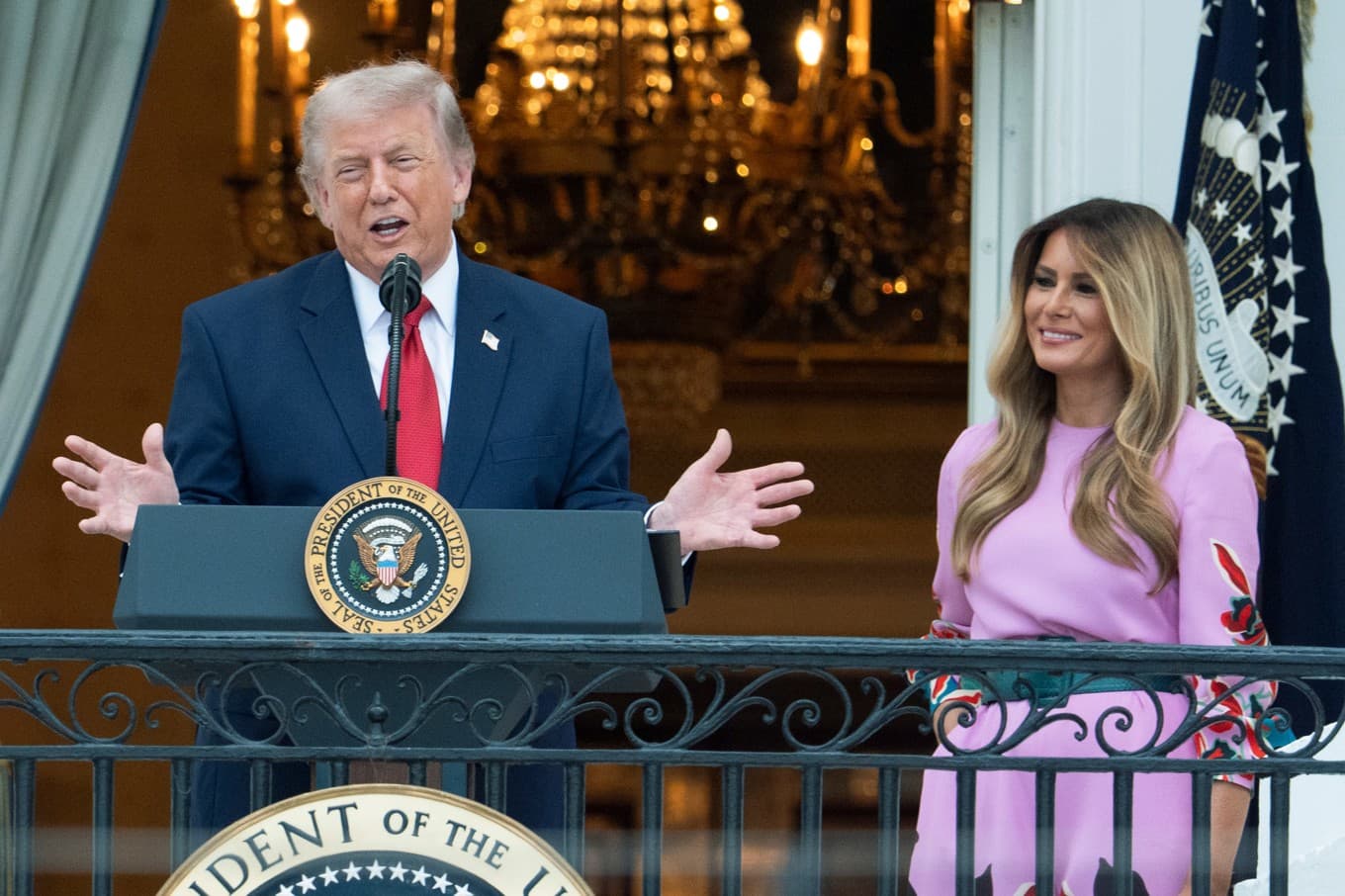 Det amerikanska presidentparet Donald och Melania Trump på tisdagen. Foto: Manuel Balce Ceneta/AP/TT