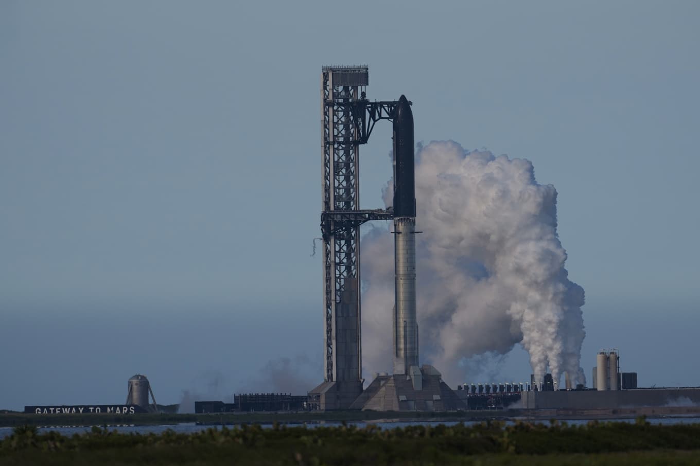 Starship i Texas under torsdagen. Foto: Eric Gay/AP/TT