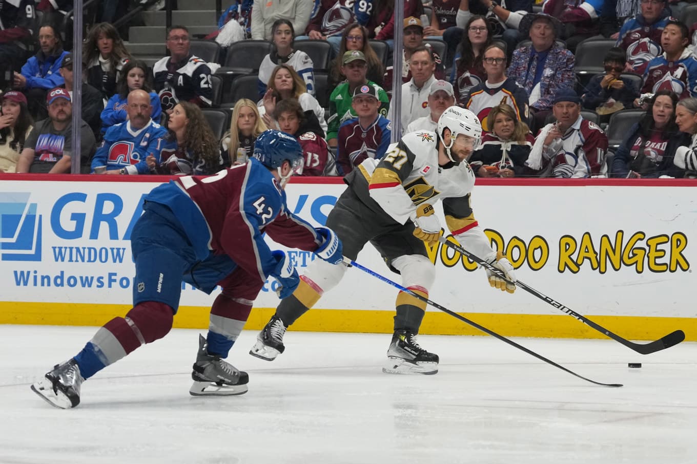Vegas leder nu matchserien mot Colorado med 2–0. Foto: David Zalubowski/AP/TT