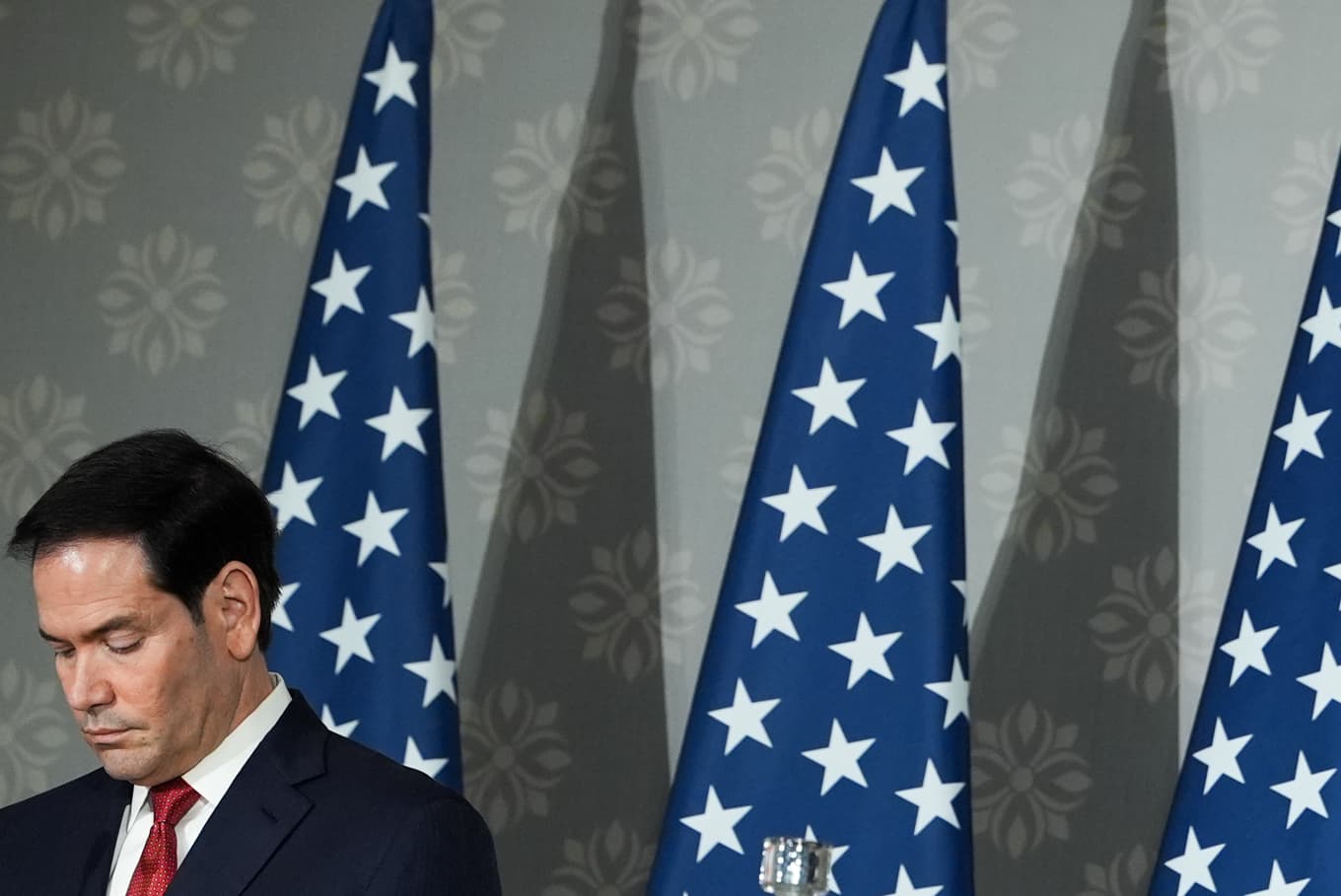 USA:s utrikesminister Marco Rubio i helgen. Foto: Julia Demaree Nikhinson/AP/TT