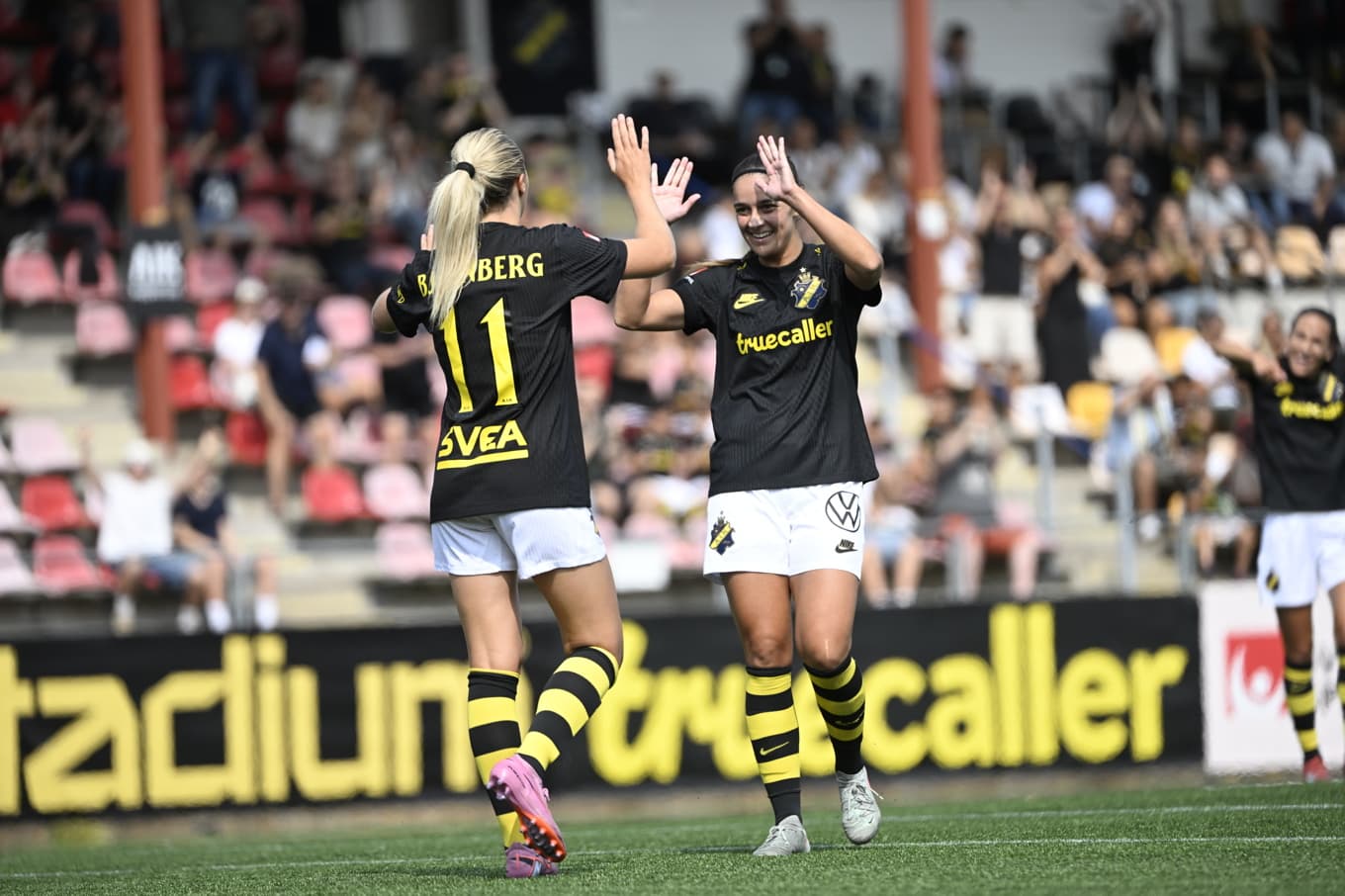 AIK är uppe som trea i den damallsvenska tabellen efter onsdagens 1–0-seger mot regerande mästarna Häcken. Arkivbild. Foto: Fredrik Sandberg/TT