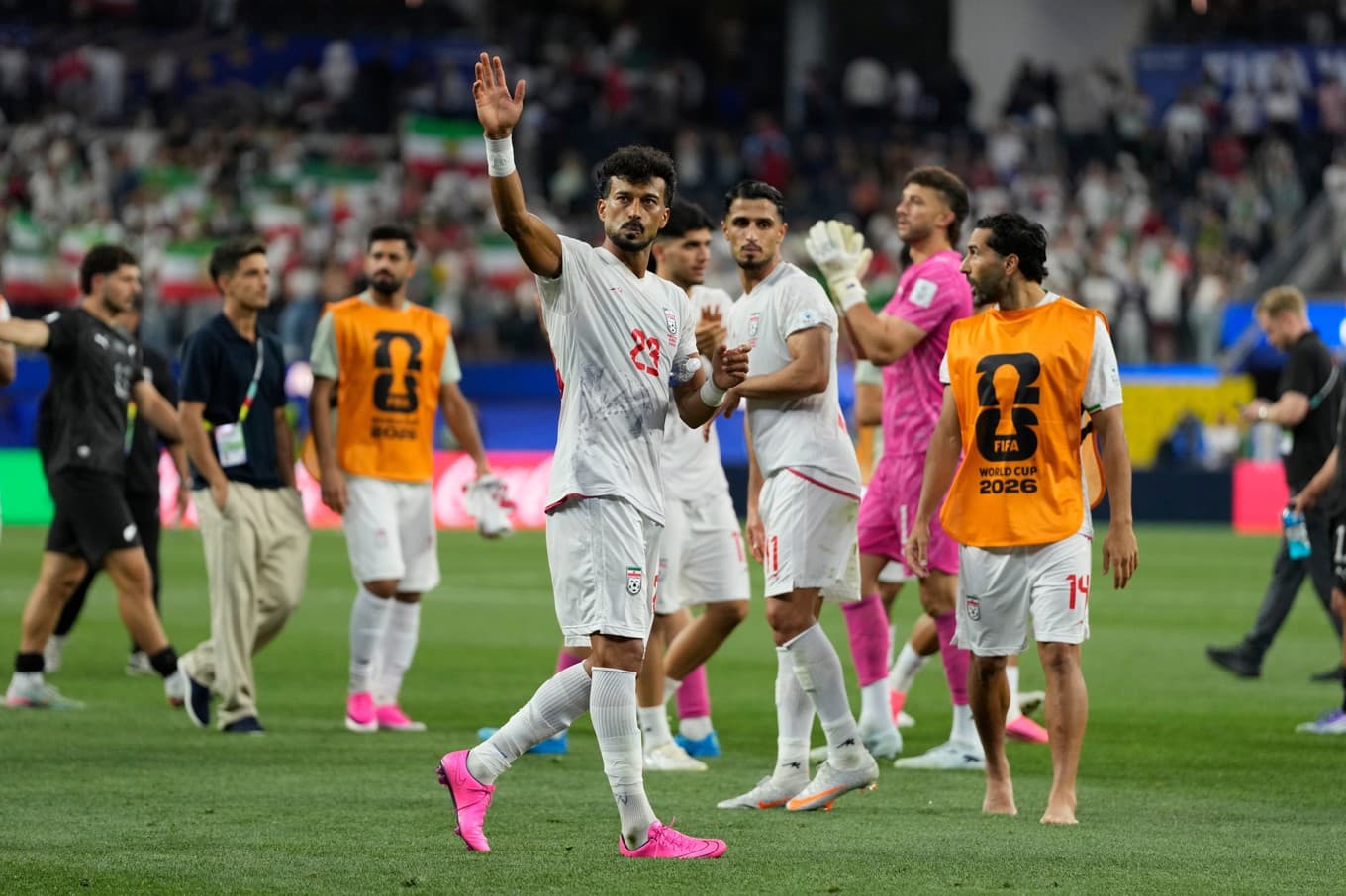 Irans Ramin Rezaeian efter premiären mot Nya Zeeland. Foto: Andre Penner/AP/TT
