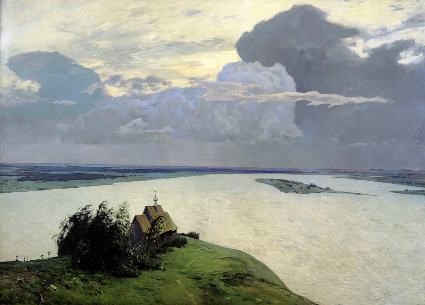 När himlen förblir fredad. Målning av Isaak Levitan (1860–1900). Foto: Wikimedia Commons