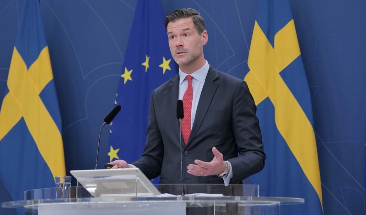 Migrationsminister Johan Forssell (M). Foto: Marcus Strand