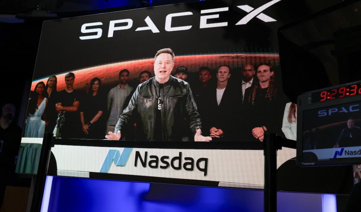 Elon Musk, vd och ordförande i Space X, som introducerades på Nasdaqbörsen den 12 juni. Foto: Timothy A. Clary/AFP via Getty Images