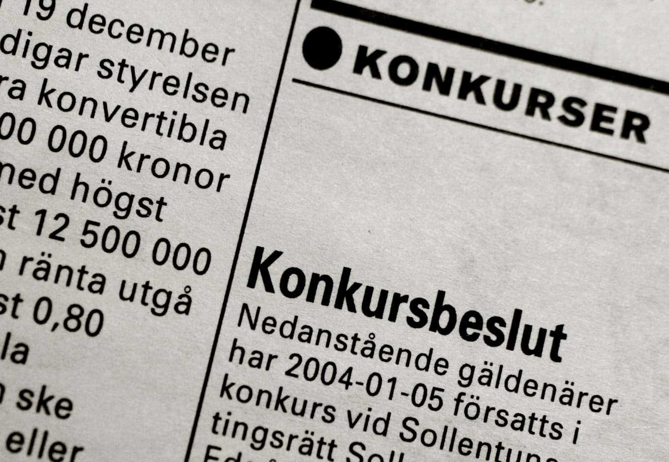 Kreditupplysningsföretaget UC presenterar ny statistik om företagskonkurser. Foto: Jessica Gow/TT