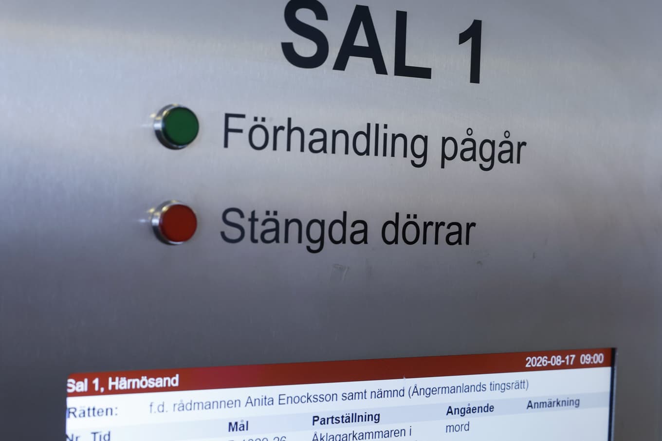Förhandlingen i Ångermanlands tingsrätt mot den man som misstänks för två mord i Brattås fortsatte på fredagen. Arkivbild. Foto: Mats Andersson/TT