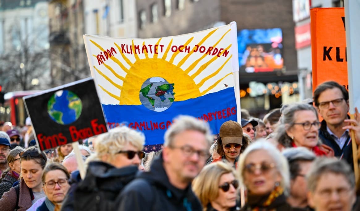 Klimatdemonstration i Stockholm. Arkivbild. Foto: Anders Wiklund/TT