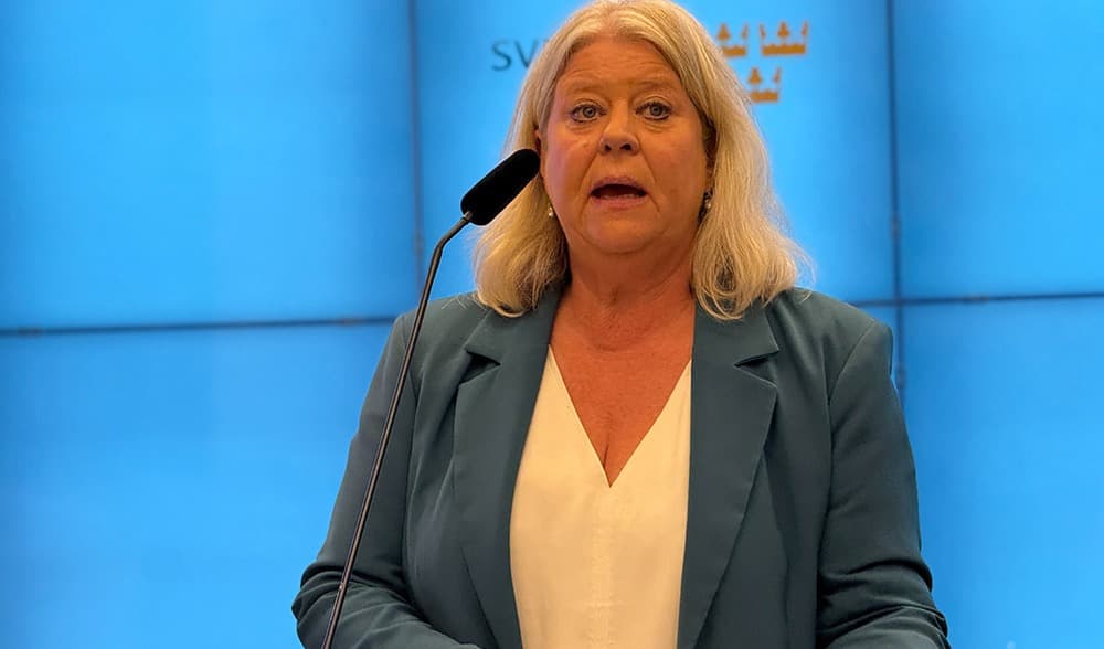 Socialtjänstminister Camilla Waltersson Grönvall (M) lyfter fram kvinnors trygghet som en av valet viktigare frågor. Foto: Staffan Erfors