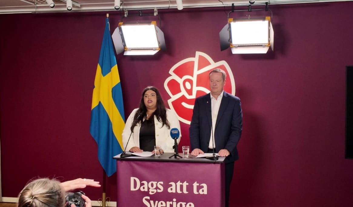 Moska Hassas (S), ordförande för SSU och Anders Ygeman (S), utbildningspolitisk taleesperson. Foto: Erik Ragnarsson.