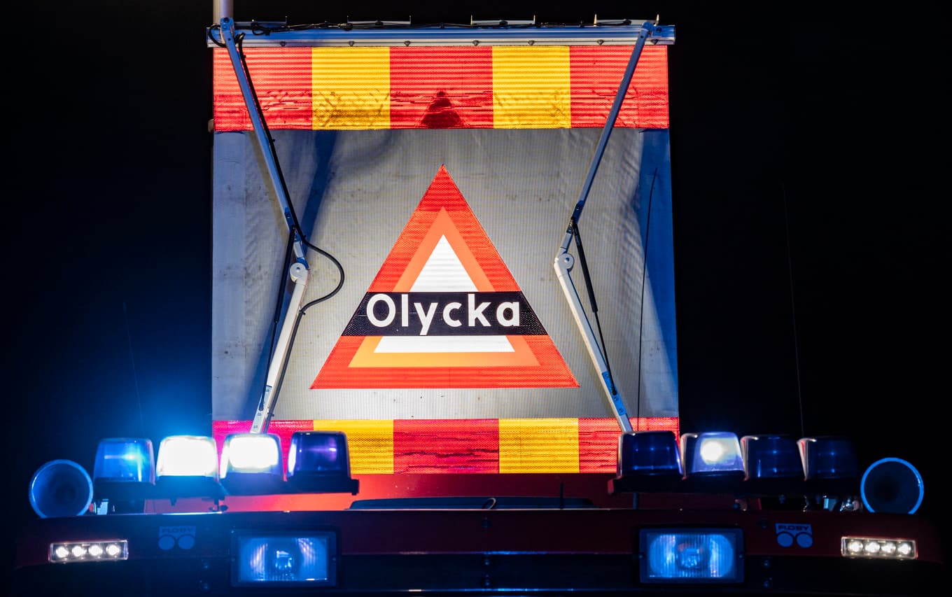 Det är begränsad framkomlighet på E20 efter en lastbilsolycka natten mot fredagen. Arkivbild. Foto: Johan Nilsson/TT