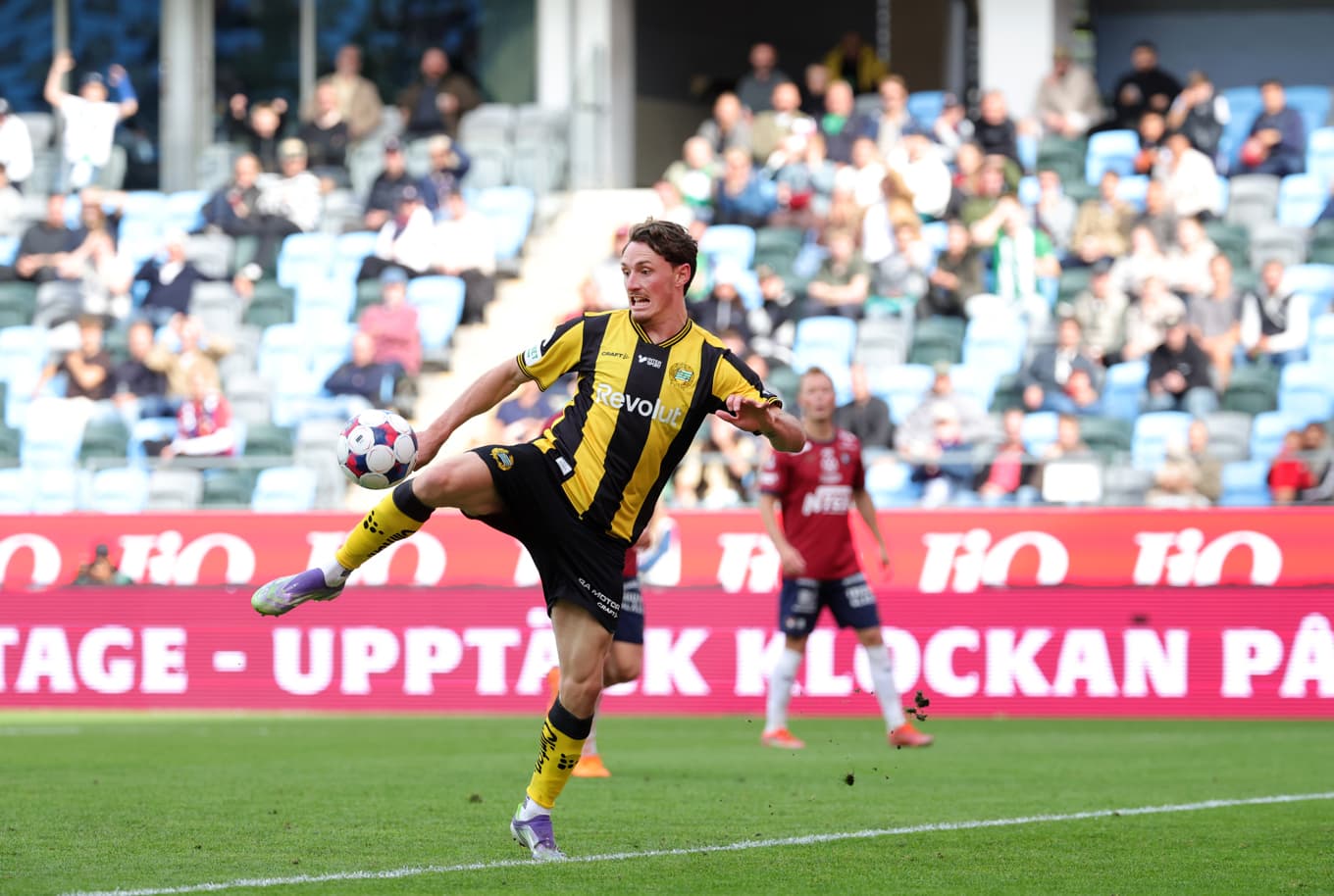 Noah Persson prickade ribban två gånger mot Örgryte. Foto: Adam Ihse/TT