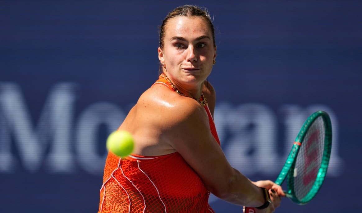 Aryna Sabalenka, Belarus, vände underläge och tog sig till semifinal i US Open. Foto: Seth Wenig /AP/TT