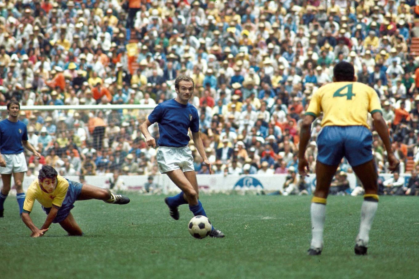 Sandro Mazzola i VM-finalen i Mexico City i juni 1970, som Brasilien vann med 4–1. Foto: Carlo Fumagalli/AP/TT