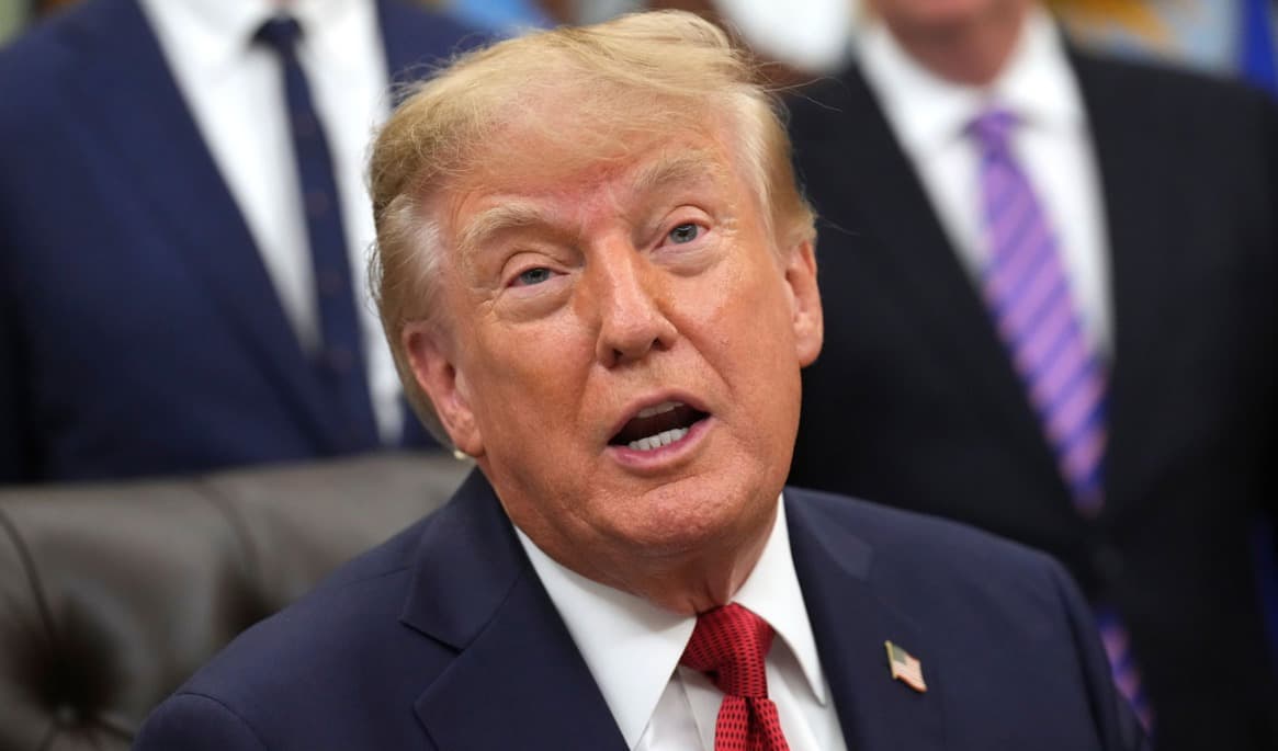 USA:s president Donald Trump fotograferad i fredags. Foto: Jacquelyn Martin/AP/TT