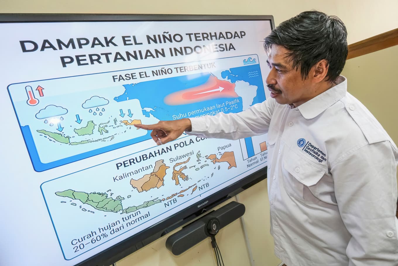 I Indonesien görs vissa förberedelser för en befarad utdragen torrperiod, som riskerar leda till svåra skogsbränder. Foto: Bay Ismoyo/AFP via Getty Images