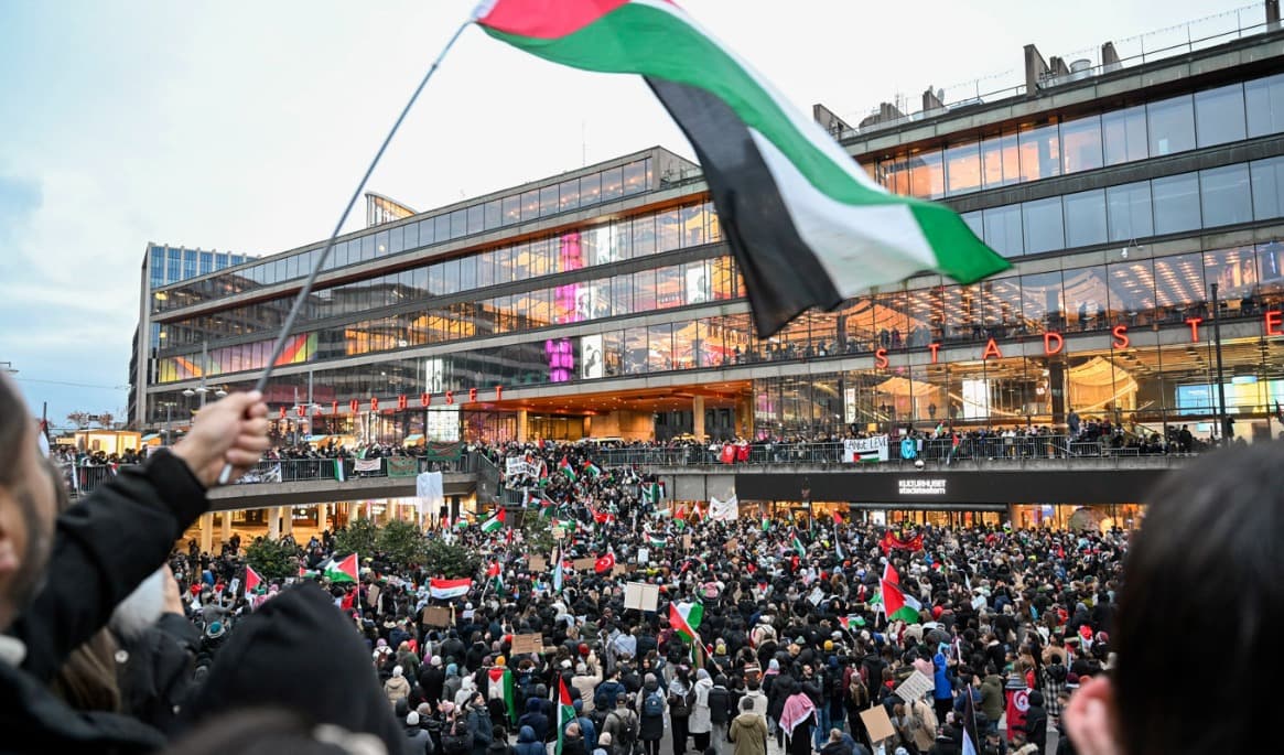 Palestinafrågan har samlat svensk vänster. Foto: Pontus Lundahl/TT