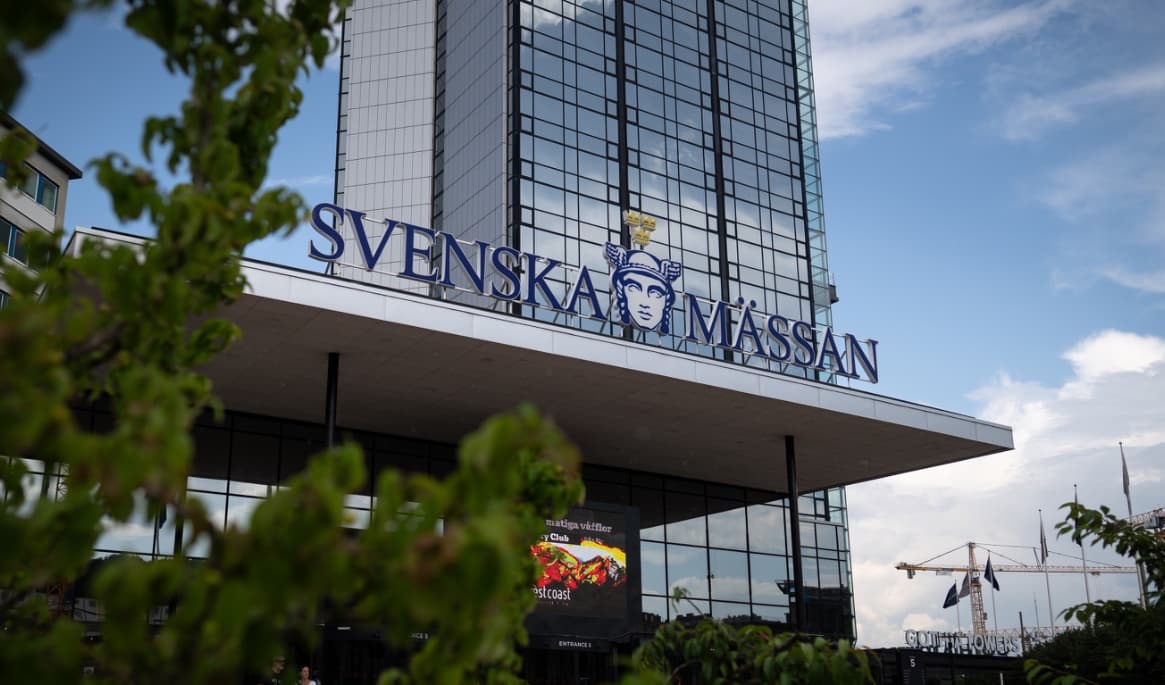 Svenska Mässans lokaler och Gothia Towers i Göteborg, där årets bokmässa arrangeras 24–27 september. Foto: Hanna Brunlöf/TT