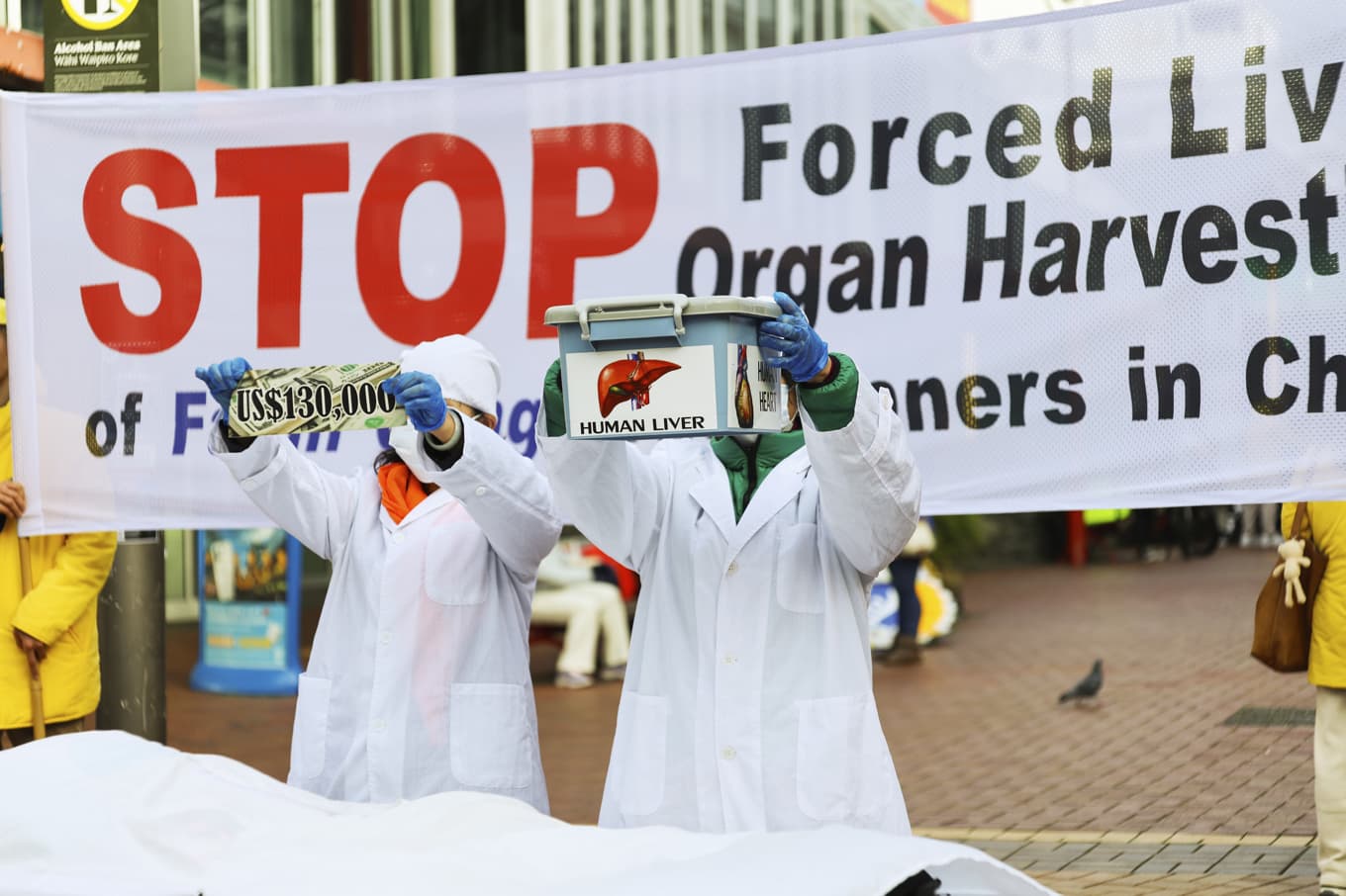 En manifestation i Wellington, Nya Zeeland, för att informera och väcka opinion kring Kinas organstölder från levande samvetsfångar. Foto: Echo Wang