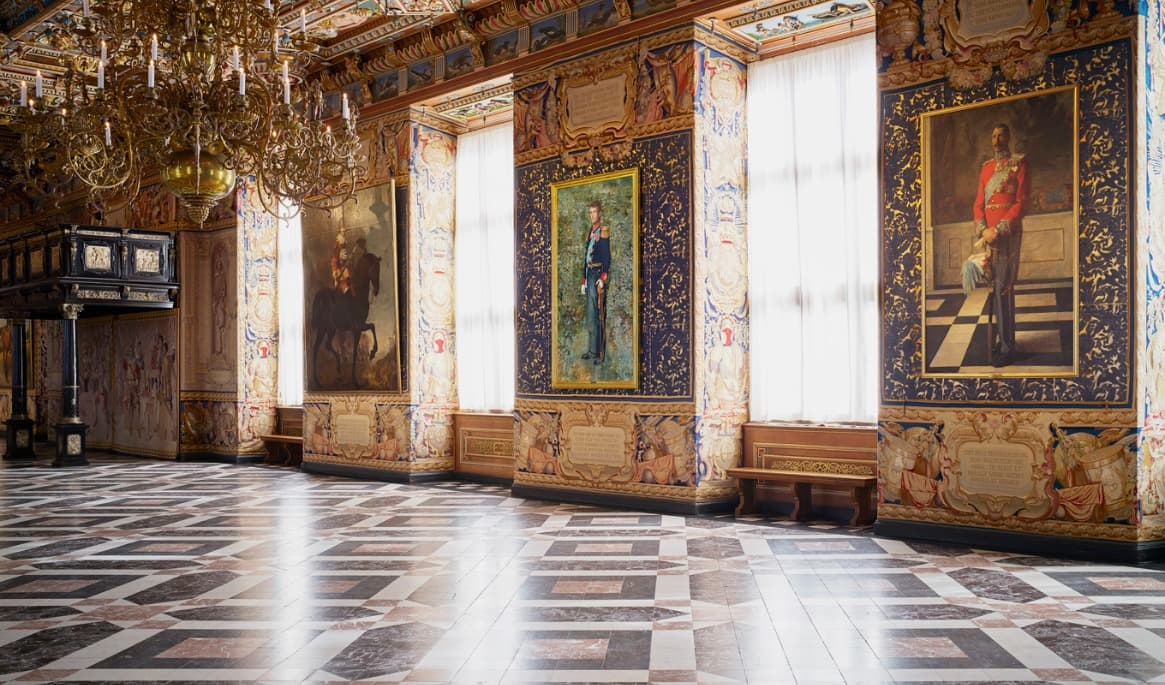 Interiörbild från Riddersalen i Frederiksborgs slott. Foto: Anders Sune Berg for Frederiksborg