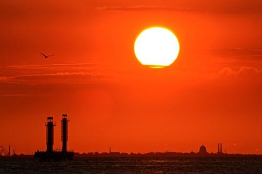 Solen går ner över Finska viken under G20-mötet den 5 september i Sankt Petersberg. (Foto: Kirill Kudryavtsev / AFP) 