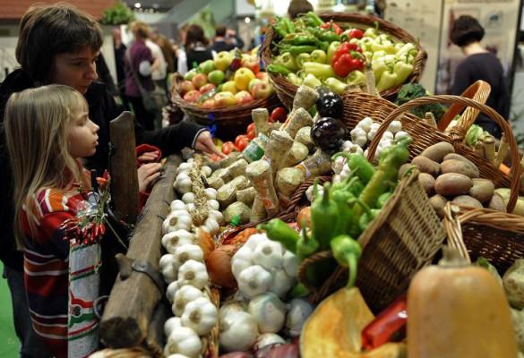 Besökare på en grönsaksmarknad i Berlin. Studie visar att gröna bladgrönsaker såsom spenat, bok choy och grönkål motverkar risken för diabetes. (Foto: Berthold Stadler/AFP/DDP) 