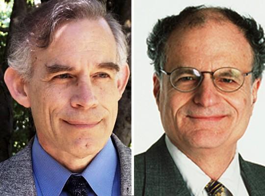De båda ekonomipristagarna Christopher Sims och Thomas Sargent arbetar i USA. (Foto: New York University / Princeton University / AFP)