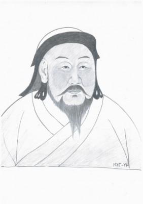Kublai Khan var den Vise Khan och grundare av Yuandynastin i Kina. (Illustratör: Yeuan Fang, Epoch Times)