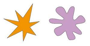 Booba och Kiki: vilken är vilken? Chansen finns att du intuitivt kan svaret. (Foto: Wikimedia Commons)
