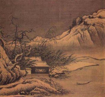 Landskapsmåleri av Xia Gui från södra Songdynastin. (Målning av Xia Gui - 夏圭)