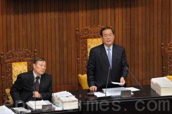 Vice ordföranden för Taiwans lagstiftande församling, Zeng Yongquan, meddelade att man den 7 december antagit en resolution om att förbjuda människorättsförbrytare att komma in i Taiwan. (Foto: Epoch Times)

