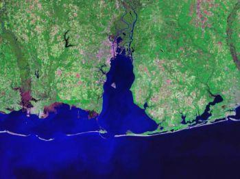 Barriäröar vid Mississippi-Alabama (Foto: NASA)