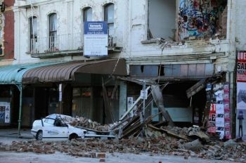 Stadskärnan efter att en jordbävning med magnituden 7,1 på Richterskalan inträffade 30 kilometer väster om Christchurch klockan 4.35 på morgonen den 3 september, i Nya Zeeland. (Foto: Kurt Langer/Getty Images)
