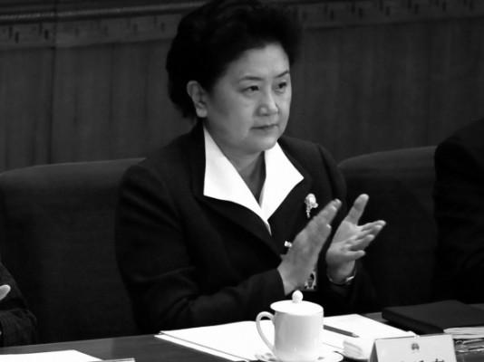Liu Yandong, den enda kvinnliga ledamoten av kinesiska kommunistpartiets politbyrå, vid öppnandet av nationella folkkongressen 2008. (Frederic Brown/AFP/Getty Images)
