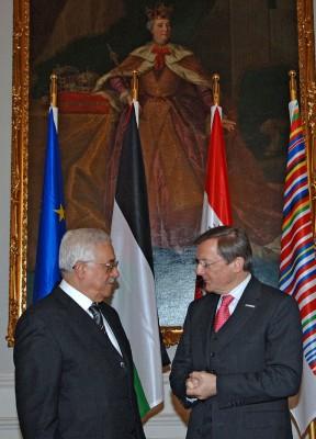 Österrikes kansler Schüssel träffade den palestinske president, Mahmoud Abbas i Wien, 14 mars, 2006. (Foto: (c) Republic of Austria Federal Ministry for Foreign Affairs)