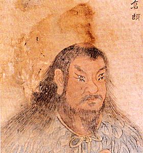 Legenden berättar att uppfinnaren av de kinesiska tecknen, Cāngjíe, hade fyra ögon och åtta pupiller. (Illustration:Wikipedia.org) 