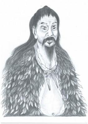 Cang Jie, skaparen av de kinesiska skrivtecknen, hade ett märkligt utseende. (Illustration: Yeuan Fang / Epoch Times)
