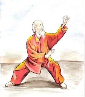 - Nyckeln till ett långt och friskt liv är en kombination av rörelse och stillhet. Illustration föreställande Li Zijian. (Av: Liza Veronin/Epoch Times)