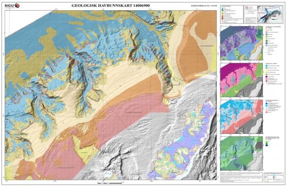 En geologisk karta över havsbotten från mareano.no.(Foto: Geological Survey of Norway)
