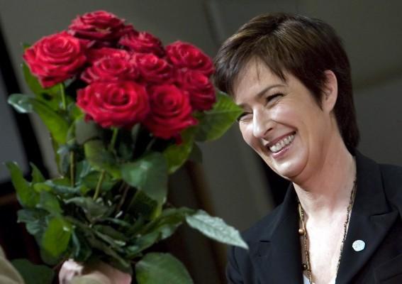 Mona Sahlin blev idag ny partiledare för Socialdemokraterna. (Foto: AFP / SCANPIX / Claudio Bresciani)
