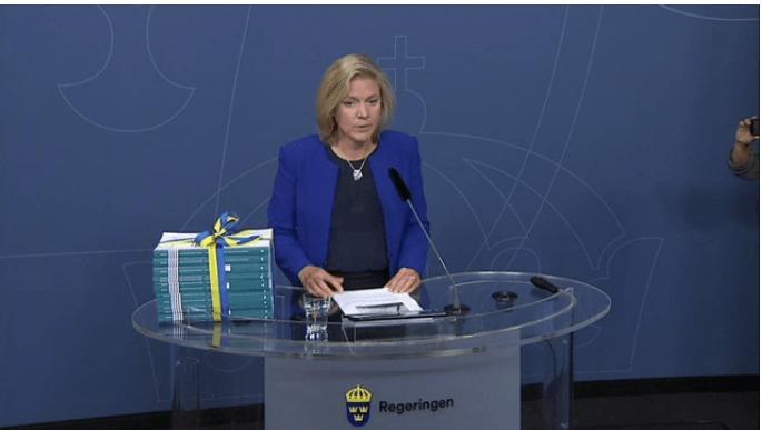 Skattefusk är oacceptabelt sade finansminister Magdalena Andersson (Foto: skärmdump/ Regeringen.