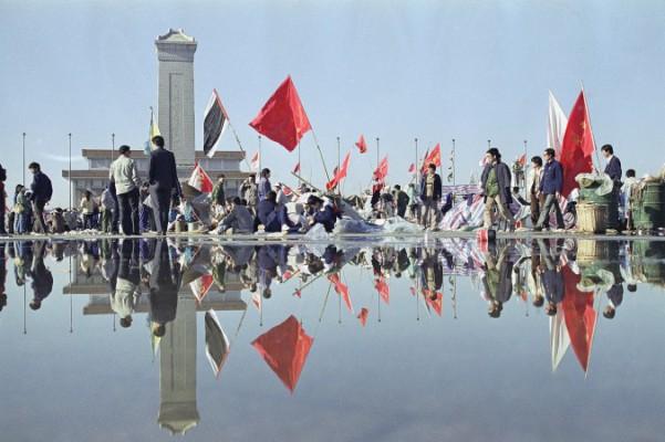 Himmelska fridens torg i Peking, 24 maj 1989, några dagar innan massakern. (AP Photo/Mark Avery)