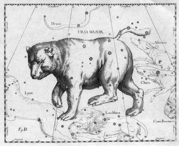 En karta över Stora björn (Ursa major) från stjärnatlasen Uranographia av den polska astronomen Johannes Hevelius. (WikiMedia Commons)