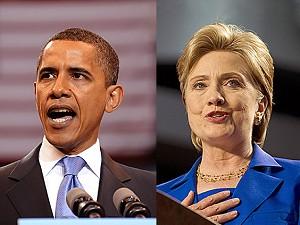 Hillary Clinton ger upp kampen om att bli de amerikanska demokraternas presidentkandidat och sluter istället upp bakom Barack Obama. (Foto: AFP/Getty)