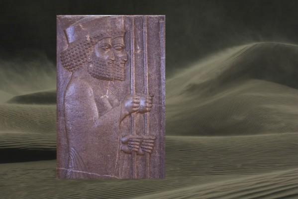 En illustration av en sandstorm i Sahara, liknande den i vilken en persisk armé på 50 000 man sägs ha försvunnit. Forntida reliefer i Persepolis, Iran. (Foto: Thinkstock)
