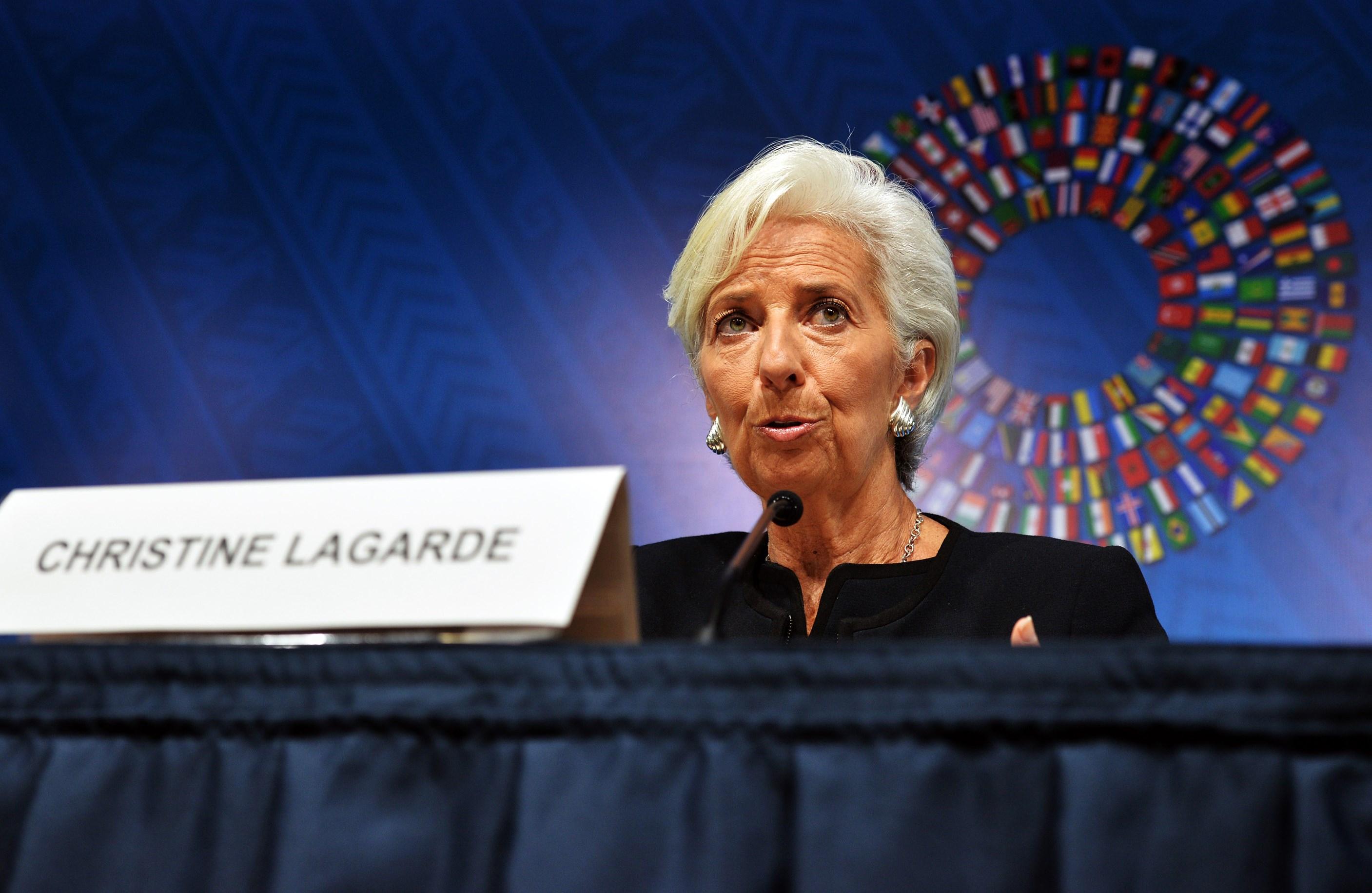 Internationella valutafonden IMF-chefen Christine Lagarde på IMF och Världsbankens årsmöte i Lima, Peru. den 8 oktober 2015.
(Foto: Cris Bouroncle /AFP/Getty Images)
