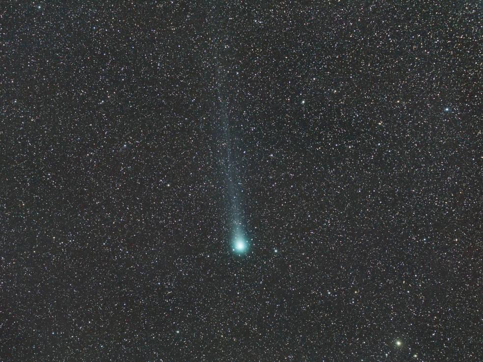 Kometen Lovejoy som lämnar en alkoholhaltig svans efter sig. (Foto: Fabrice Noel)